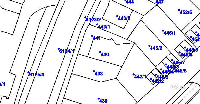 Parcela st. 440 v KÚ Jihlava, Katastrální mapa