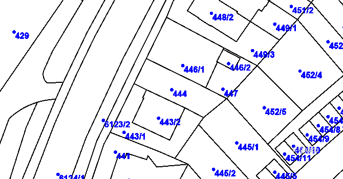 Parcela st. 444 v KÚ Jihlava, Katastrální mapa