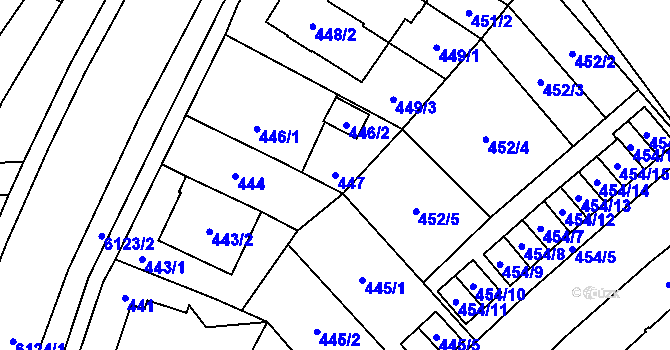 Parcela st. 447 v KÚ Jihlava, Katastrální mapa