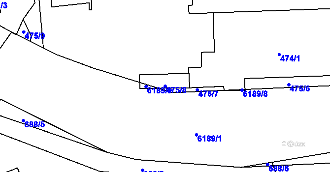 Parcela st. 475/8 v KÚ Jihlava, Katastrální mapa