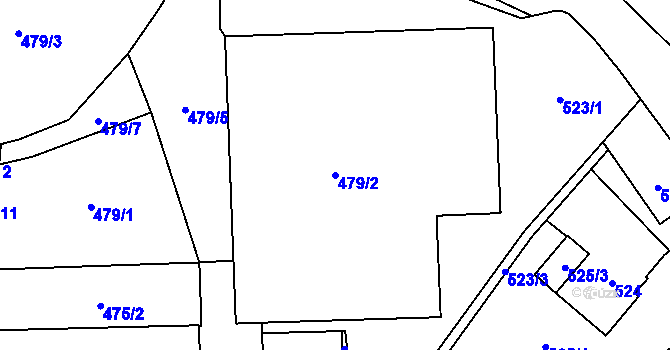 Parcela st. 479/2 v KÚ Jihlava, Katastrální mapa