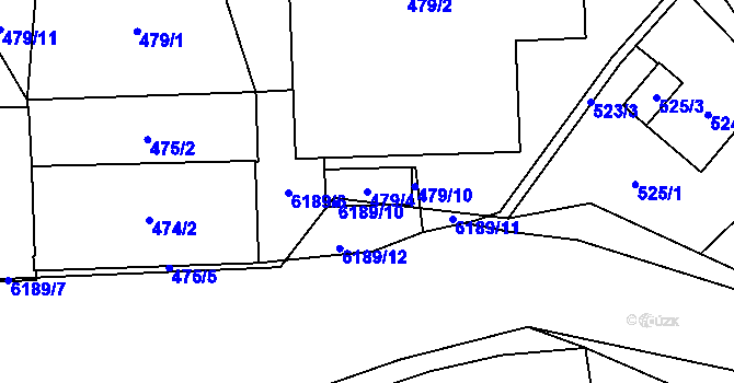 Parcela st. 479/4 v KÚ Jihlava, Katastrální mapa