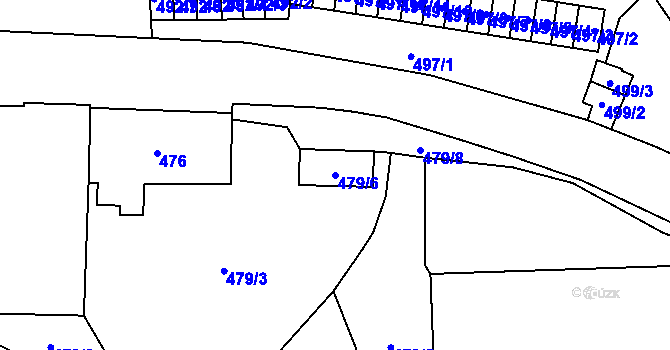 Parcela st. 479/6 v KÚ Jihlava, Katastrální mapa