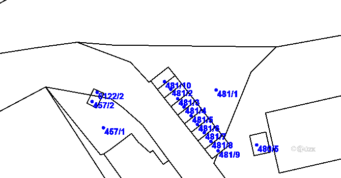 Parcela st. 481/2 v KÚ Jihlava, Katastrální mapa