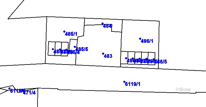 Parcela st. 483 v KÚ Jihlava, Katastrální mapa