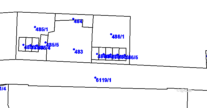 Parcela st. 486/2 v KÚ Jihlava, Katastrální mapa