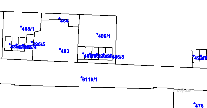 Parcela st. 486/4 v KÚ Jihlava, Katastrální mapa