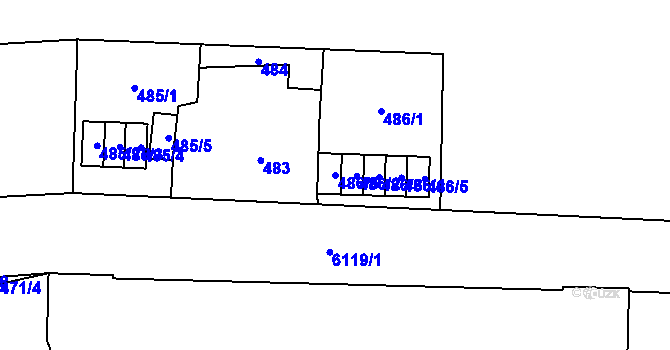 Parcela st. 486/6 v KÚ Jihlava, Katastrální mapa
