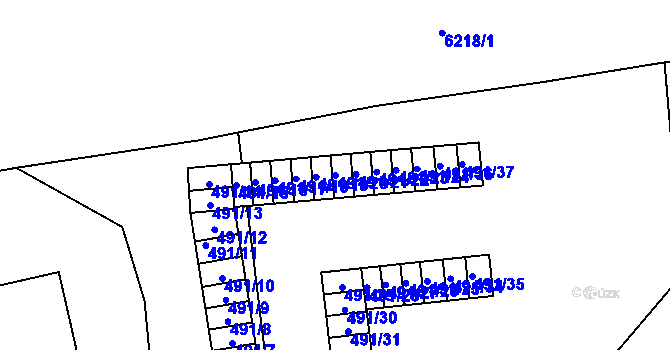 Parcela st. 491/20 v KÚ Jihlava, Katastrální mapa