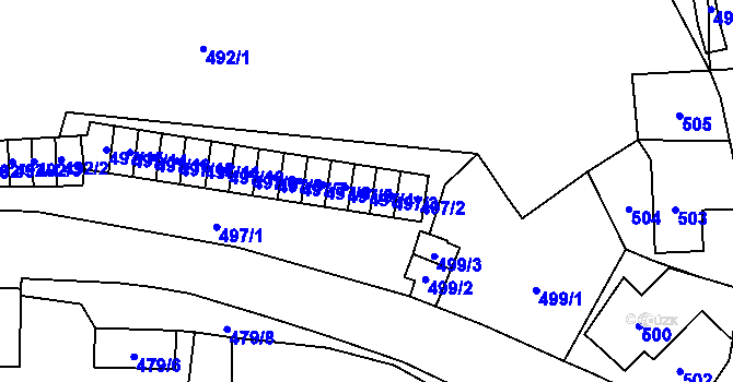 Parcela st. 497/4 v KÚ Jihlava, Katastrální mapa