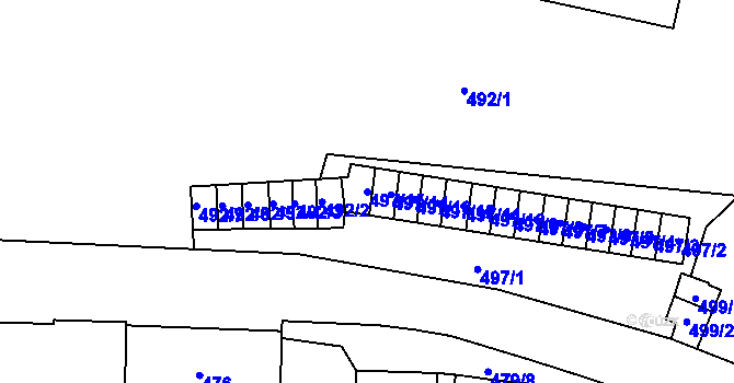 Parcela st. 497/15 v KÚ Jihlava, Katastrální mapa