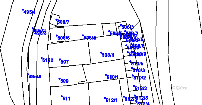 Parcela st. 508/1 v KÚ Jihlava, Katastrální mapa