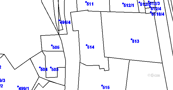 Parcela st. 514 v KÚ Jihlava, Katastrální mapa