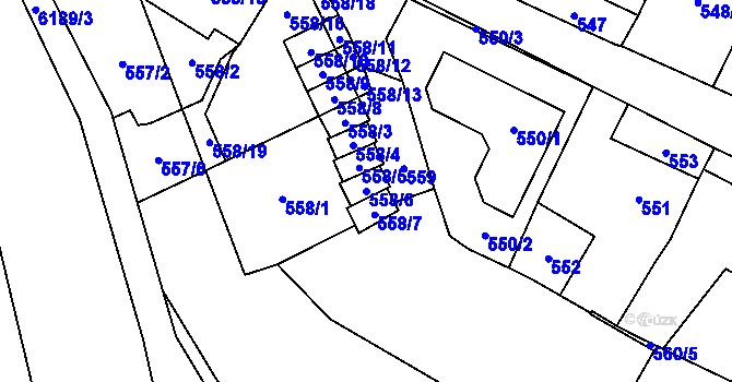 Parcela st. 558/6 v KÚ Jihlava, Katastrální mapa