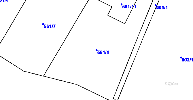 Parcela st. 561/1 v KÚ Jihlava, Katastrální mapa