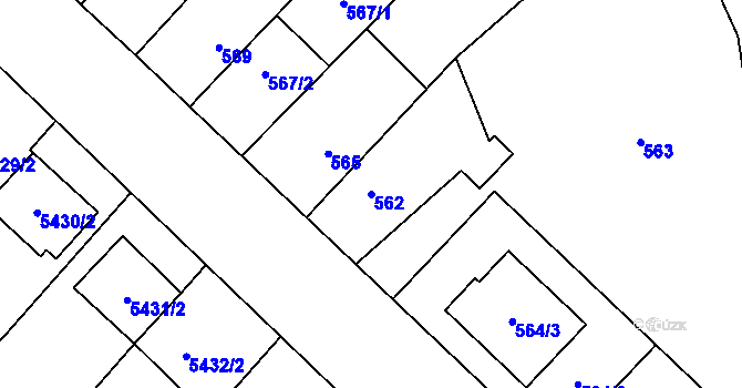 Parcela st. 562 v KÚ Jihlava, Katastrální mapa