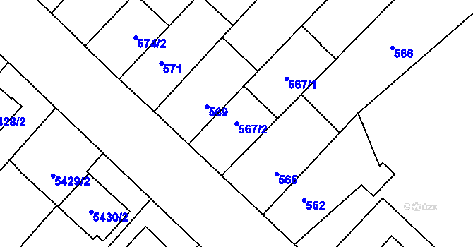 Parcela st. 567/2 v KÚ Jihlava, Katastrální mapa