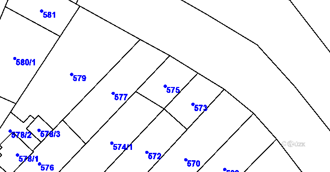 Parcela st. 575 v KÚ Jihlava, Katastrální mapa
