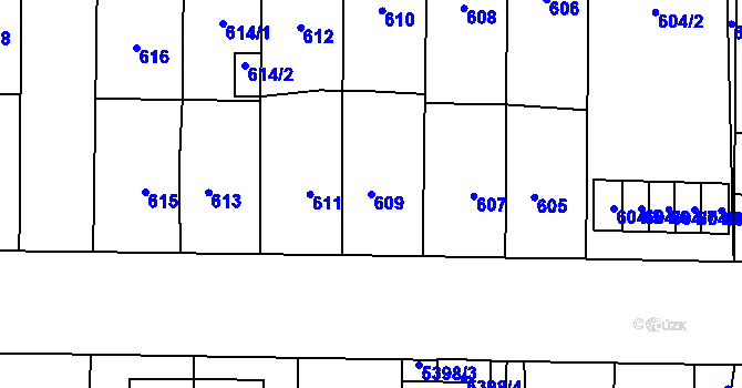 Parcela st. 609 v KÚ Jihlava, Katastrální mapa