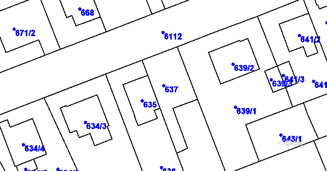 Parcela st. 637 v KÚ Jihlava, Katastrální mapa