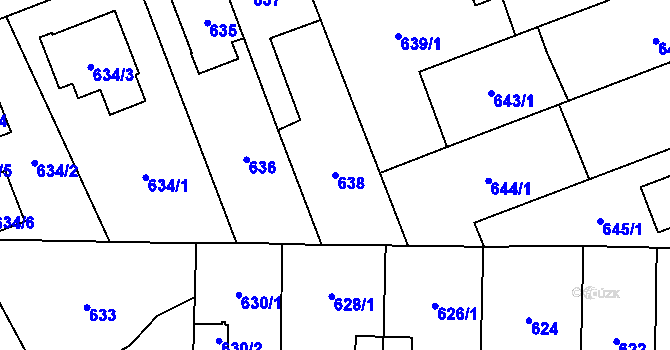 Parcela st. 638 v KÚ Jihlava, Katastrální mapa