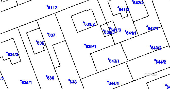 Parcela st. 639/1 v KÚ Jihlava, Katastrální mapa