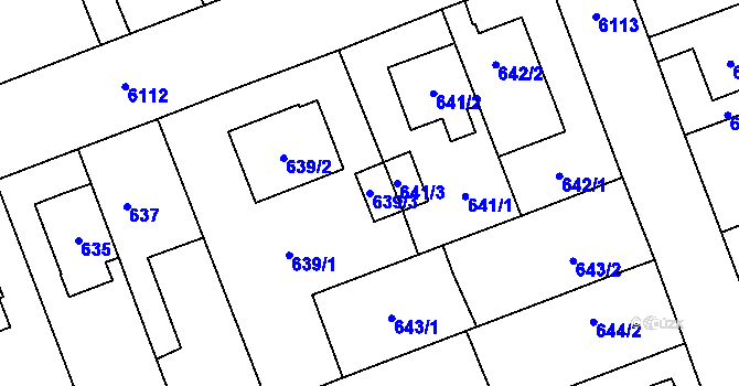 Parcela st. 639/3 v KÚ Jihlava, Katastrální mapa
