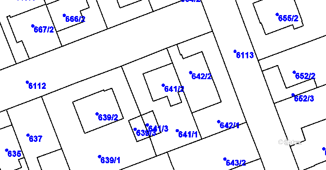 Parcela st. 641/2 v KÚ Jihlava, Katastrální mapa
