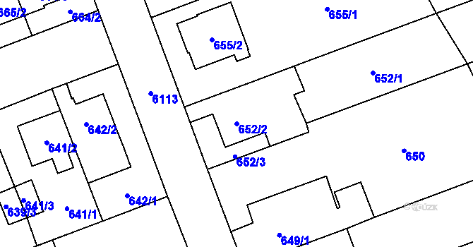 Parcela st. 652/2 v KÚ Jihlava, Katastrální mapa