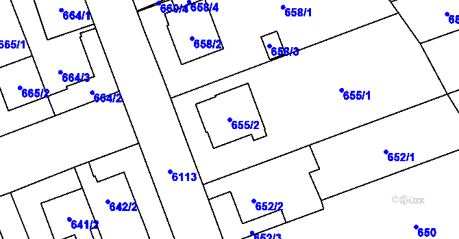 Parcela st. 655/2 v KÚ Jihlava, Katastrální mapa