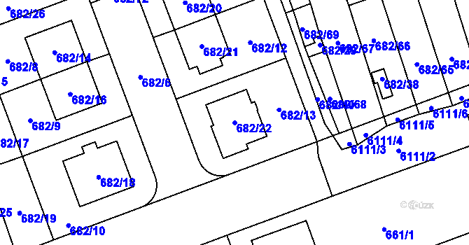 Parcela st. 682/22 v KÚ Jihlava, Katastrální mapa