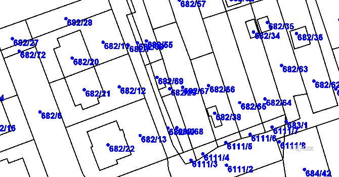 Parcela st. 682/29 v KÚ Jihlava, Katastrální mapa