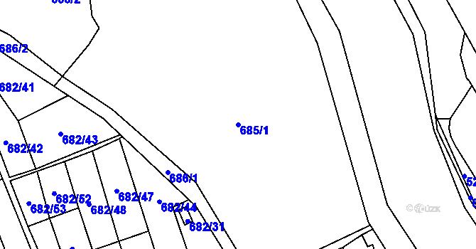 Parcela st. 685/1 v KÚ Jihlava, Katastrální mapa