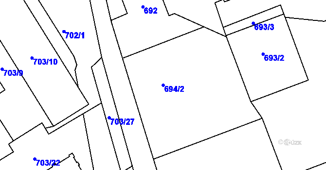 Parcela st. 694/2 v KÚ Jihlava, Katastrální mapa