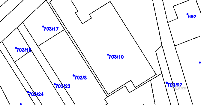 Parcela st. 703/9 v KÚ Jihlava, Katastrální mapa