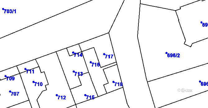 Parcela st. 717 v KÚ Jihlava, Katastrální mapa