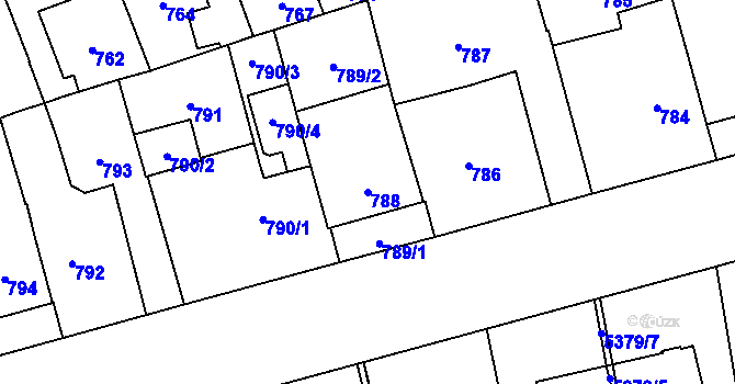 Parcela st. 788 v KÚ Jihlava, Katastrální mapa