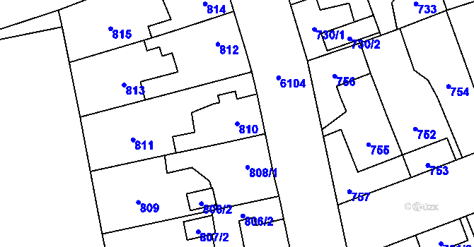 Parcela st. 810 v KÚ Jihlava, Katastrální mapa