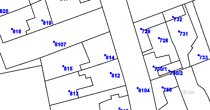 Parcela st. 814 v KÚ Jihlava, Katastrální mapa