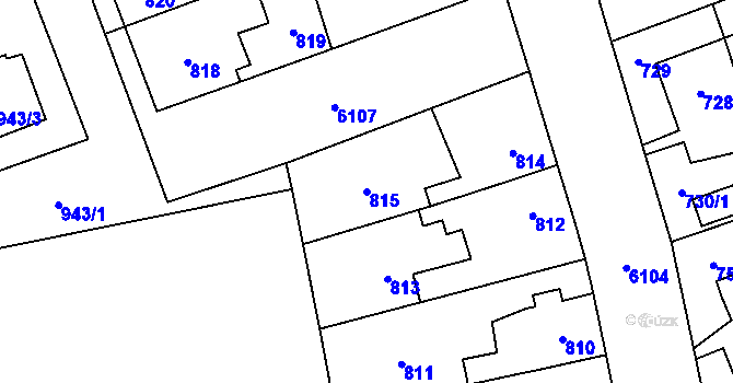 Parcela st. 815 v KÚ Jihlava, Katastrální mapa