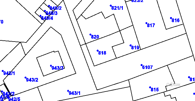 Parcela st. 818 v KÚ Jihlava, Katastrální mapa