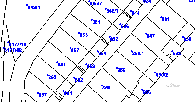 Parcela st. 854 v KÚ Jihlava, Katastrální mapa