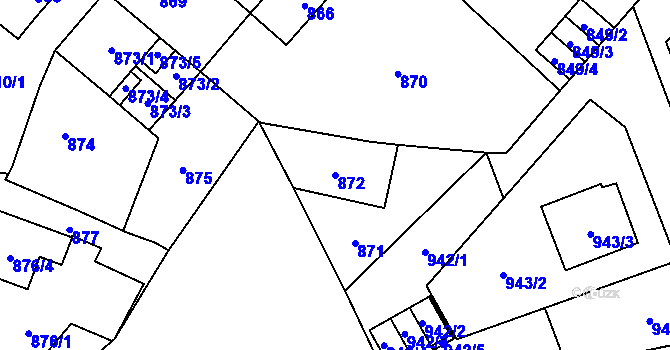 Parcela st. 872 v KÚ Jihlava, Katastrální mapa