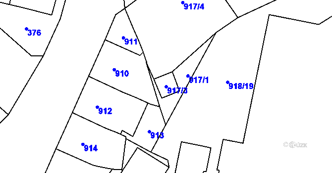 Parcela st. 917/3 v KÚ Jihlava, Katastrální mapa