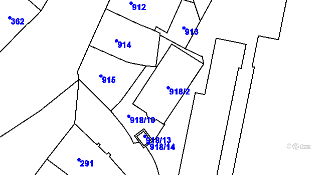 Parcela st. 918/2 v KÚ Jihlava, Katastrální mapa