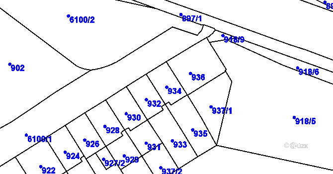 Parcela st. 934 v KÚ Jihlava, Katastrální mapa