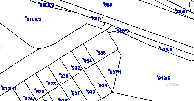 Parcela st. 936 v KÚ Jihlava, Katastrální mapa
