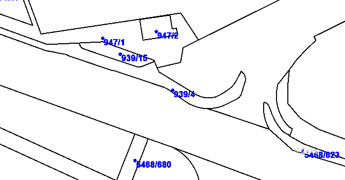 Parcela st. 939/4 v KÚ Jihlava, Katastrální mapa