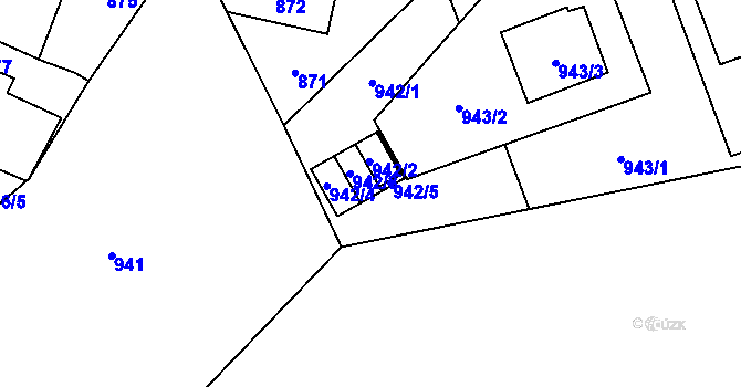 Parcela st. 942/6 v KÚ Jihlava, Katastrální mapa