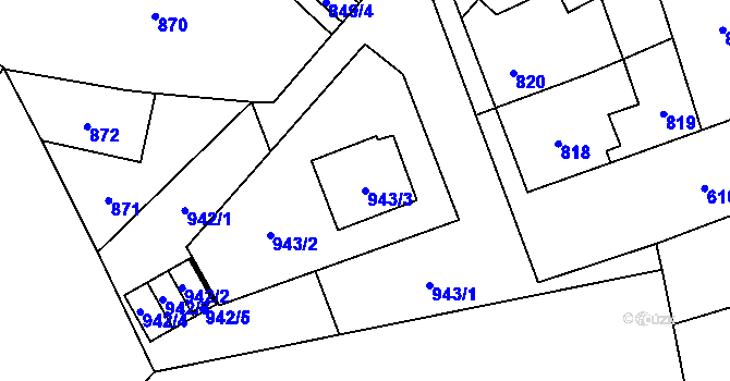 Parcela st. 943/3 v KÚ Jihlava, Katastrální mapa